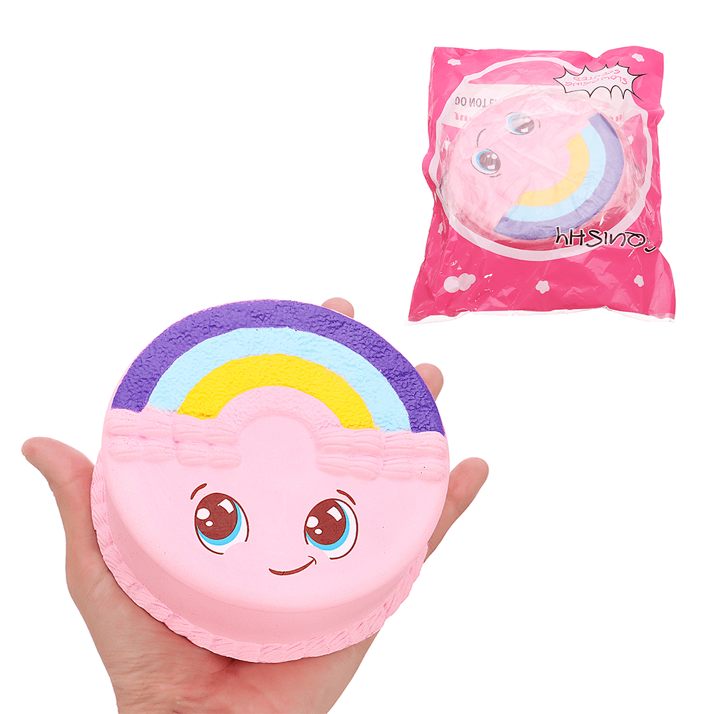 Rainbow Smile Cake Squishy 12CM Slow Rising with Packaging Collection Gift Soft Toy