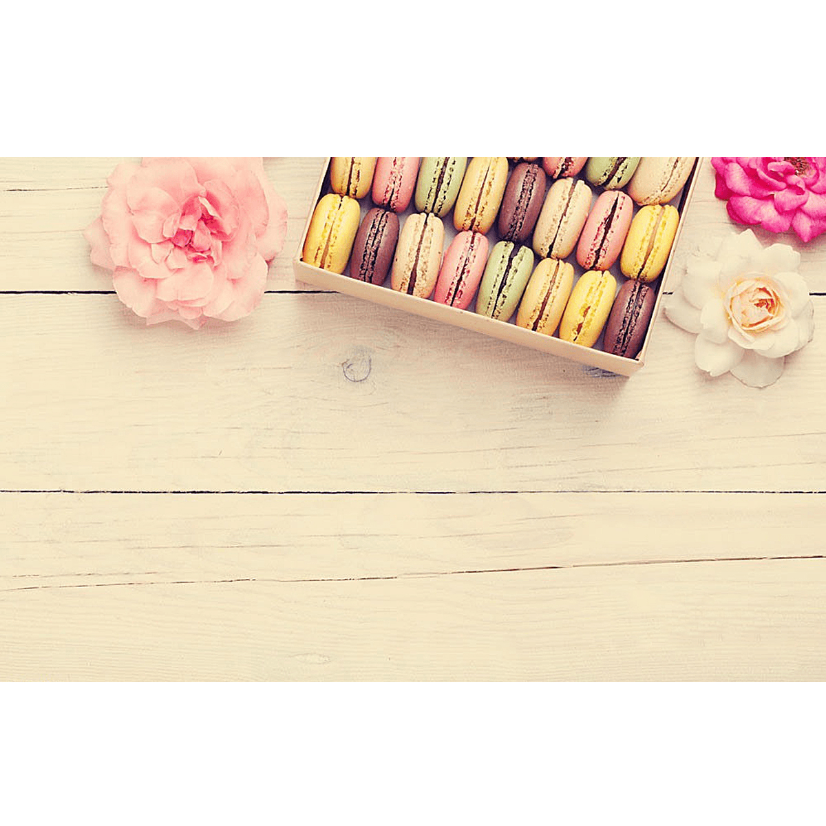 5X3Ft Macaron flores madera pared fotografía telón de fondo estudio Prop fondo