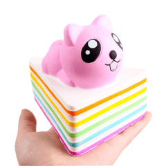 Sanqi Elan Triangle Rainbow Cat Squishy 13*10*10.5CM Licensed Slow Rising with Packaging Collection Gift