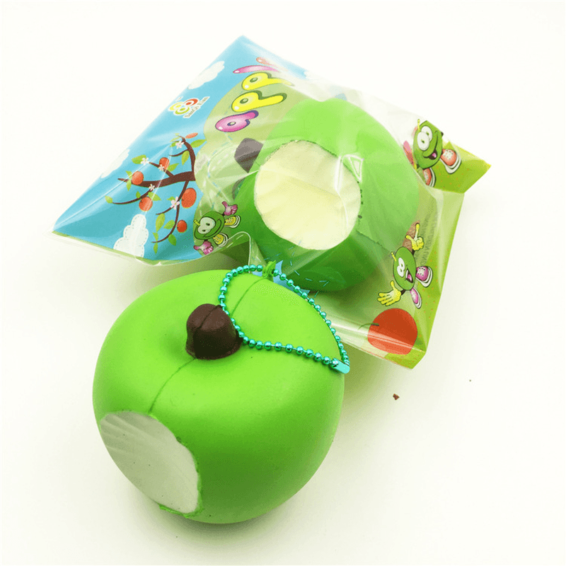 Sanqi Elan Simulation Cute Apple Soft Squishy Super Slow Rising Original Packaging Ball Chain Kid Toy