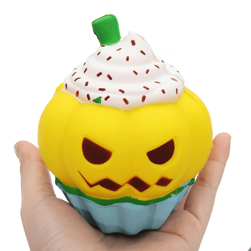 Halloween Pumpkin Ice Cream Squishy 13*10CM Slow Rising Soft Toy Gift Collection with Packaging