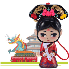 Chinese Forbidden City Queen Face Changing Doll Toys Gifts Car Decoration