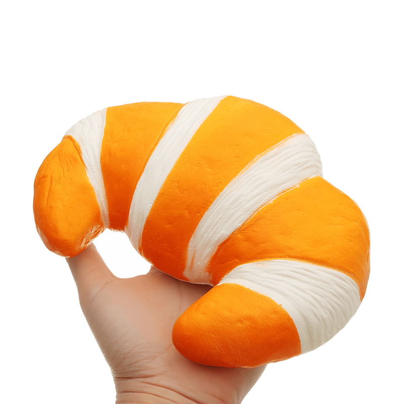 Squishyfun Jumbo-Croissant-Squishy-Brot, super langsam aufsteigend, 18 x 12 cm, Squeeze-Sammlung, Spielzeug, lustiges Geschenk