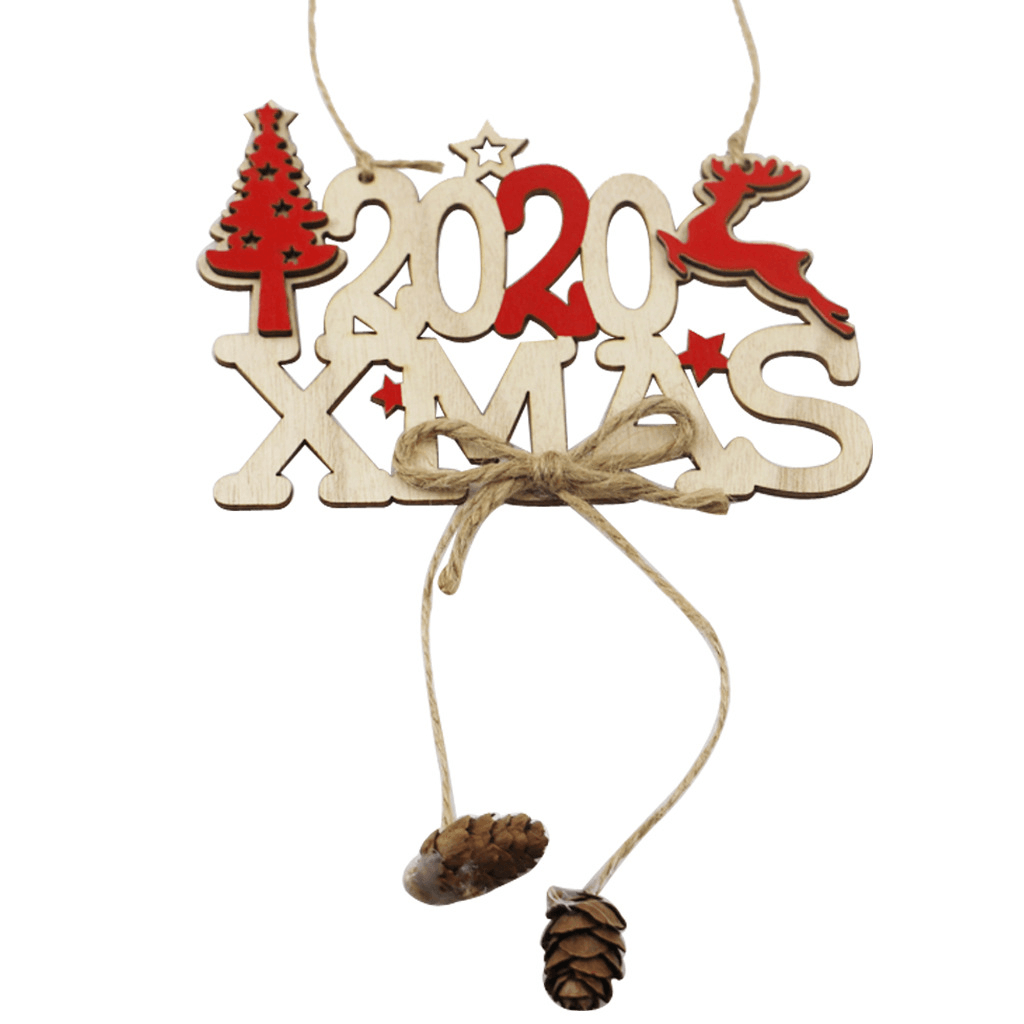 1Pc Weihnachten Alphabet 2020 Holz Hängen Elch Weihnachten Dekoration Tür Hängen Anhänger Weihnachten Ornament