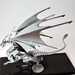 Steel Warcraft DIY 3D Puzzle Dragon Toys Stainless Steel Model Building Decor 16*5.3*14Cm