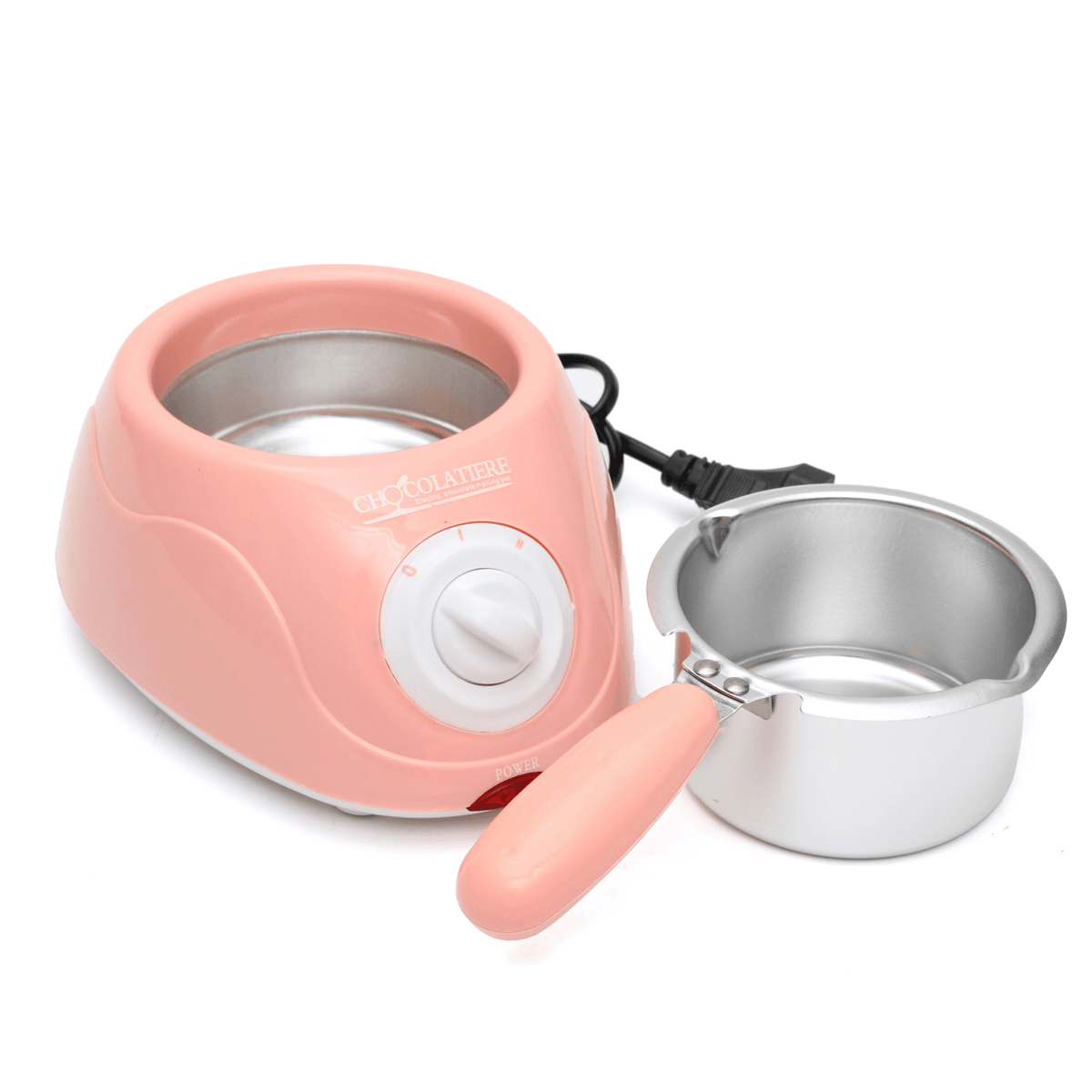 Schokoladen-Schmelztopf, elektrisches Fondue-Schmelzgerät-Set, DIY-Schokoladen-Fondue-Maschine, Rosa