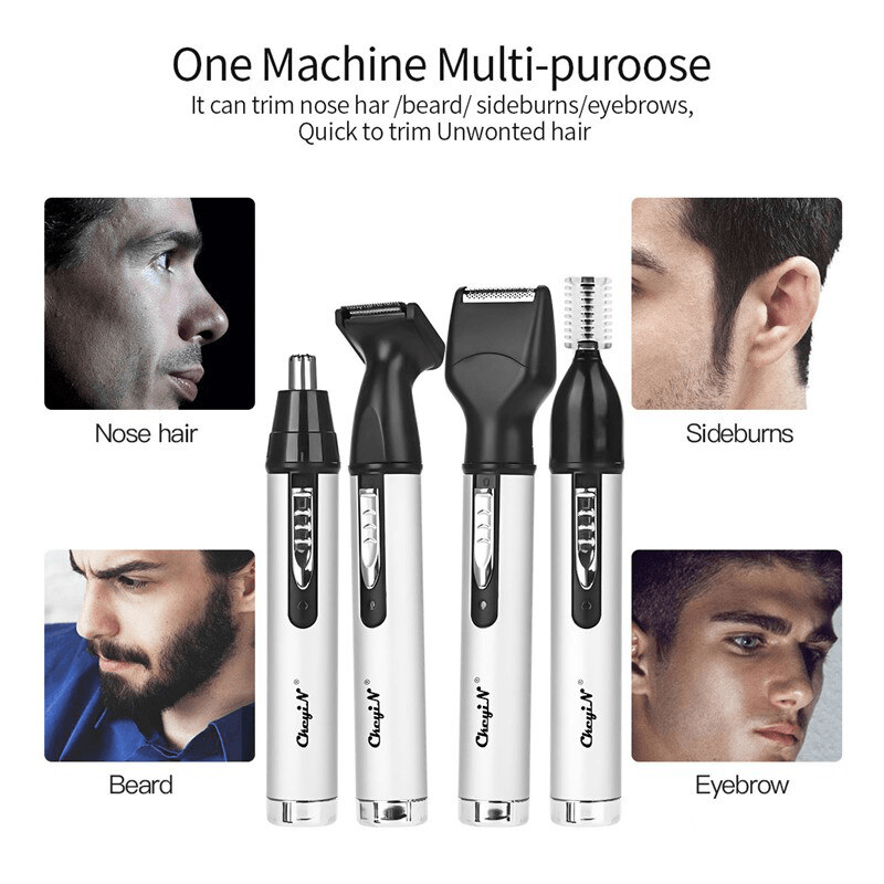 4 in 1 Electric Nose Hair Trimmer Male Rechargeable Hairstyle Mini Hair Shaver