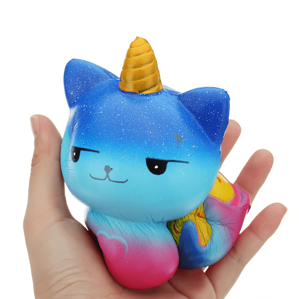 Galaxy Unicorn Cat Squishy 12 * 8.2CM Slow Rising Soft Collection Regalo Decoración Juguete