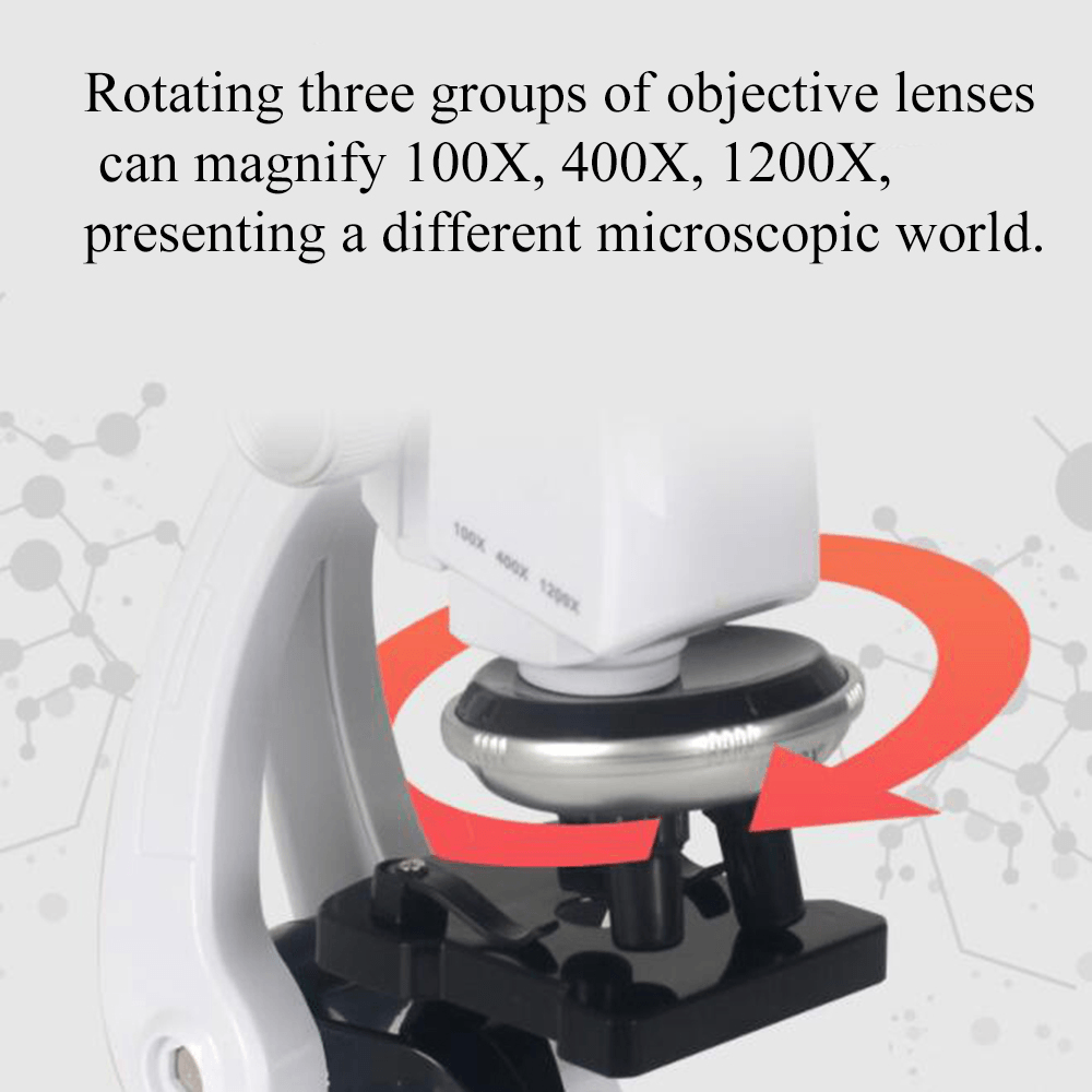 C2121 100X/400X/1200X ABS & Electronic Component Optical Biological Stereo Microscope for Children Science Toys