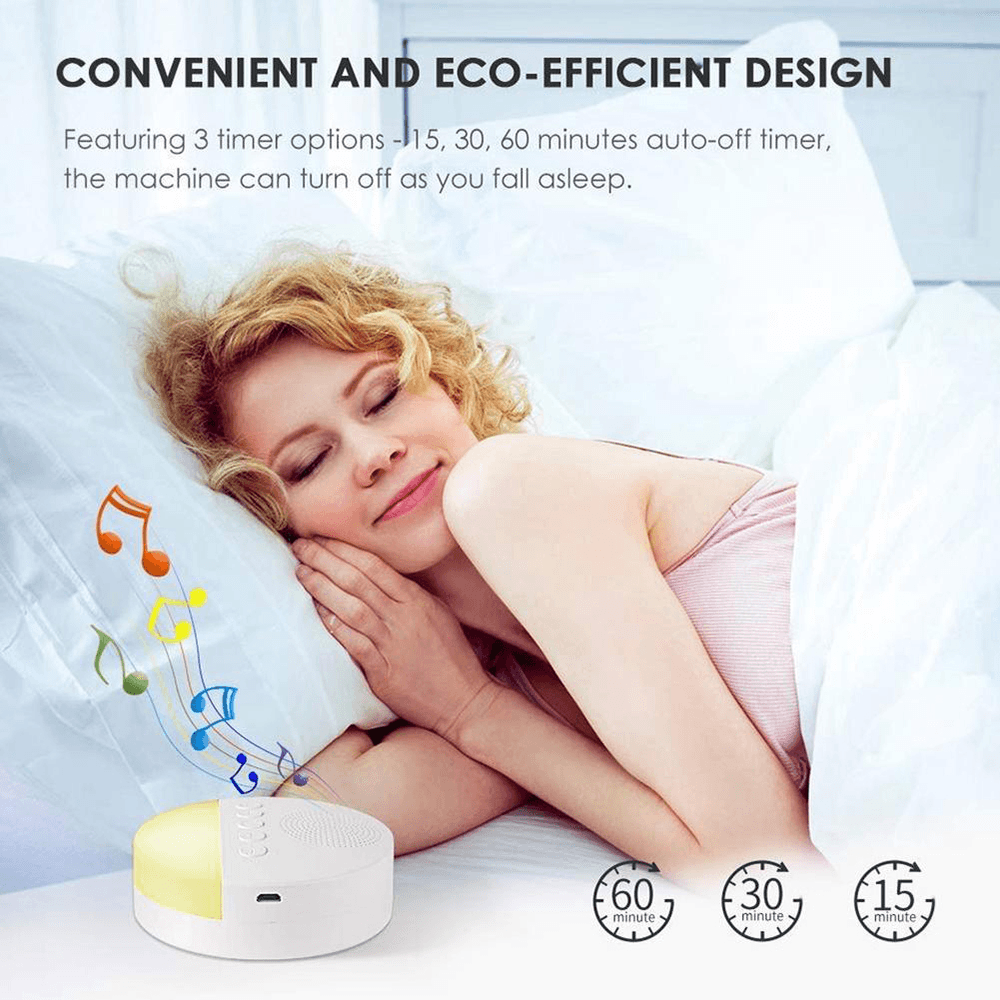 Baby Toy White Noise Machine with Night Light Timer Memory Function for Home Office Baby Travel Portable Sleep Meter Therapy