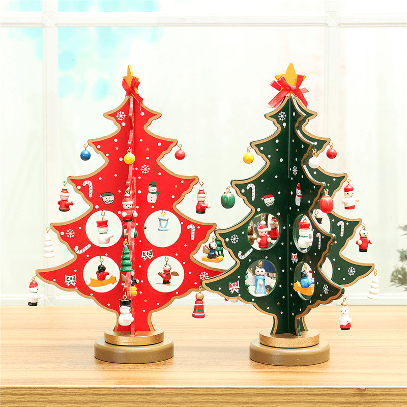 3D Wooden Christmas Tree Table Decoration Hanging Ornament