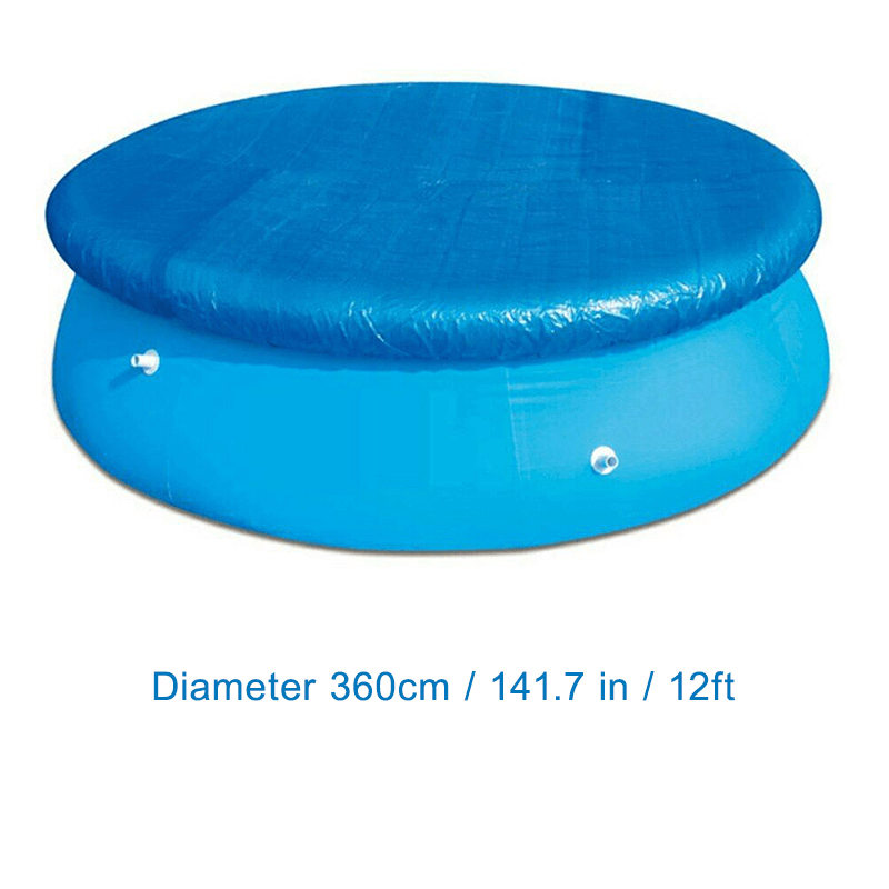 240/258/385/360Cm Outdoor Garden Durable PE Swimming Pool Cover Waterproof Rainproof Dustproof Cover Blue round Swimming Pool & Accessories