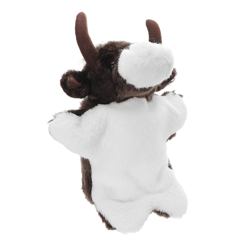 27CM Stuffed Animal Cow Hand Puppet Classic Children Figure Puppet Toys Plush