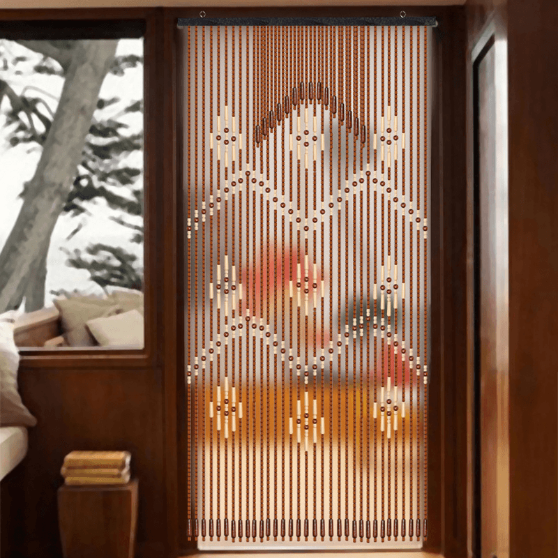 31 Lines Wooden Sticks Beaded Curtain Doorway Bamboo Blinds Fly Screen Door Curtain