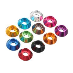 Suleve™ M5AN2 10Pcs M5 Cup Head Hex Screw Gasket Washer Nuts Aluminum Alloy Multicolor