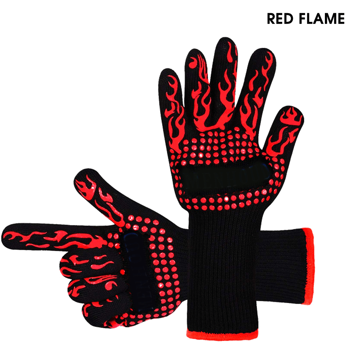 BBQ Grill Gloves Barbecue Silicone Glove Heat Resistant Mitts Smoking Cooking Kitchen