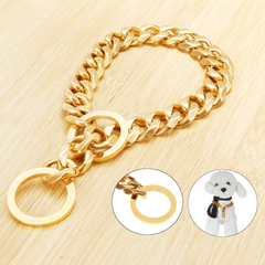 17 mm Edelstahl Goldkette Hundehalskette Haustierhalsband Welpentraining Bordsteinkante