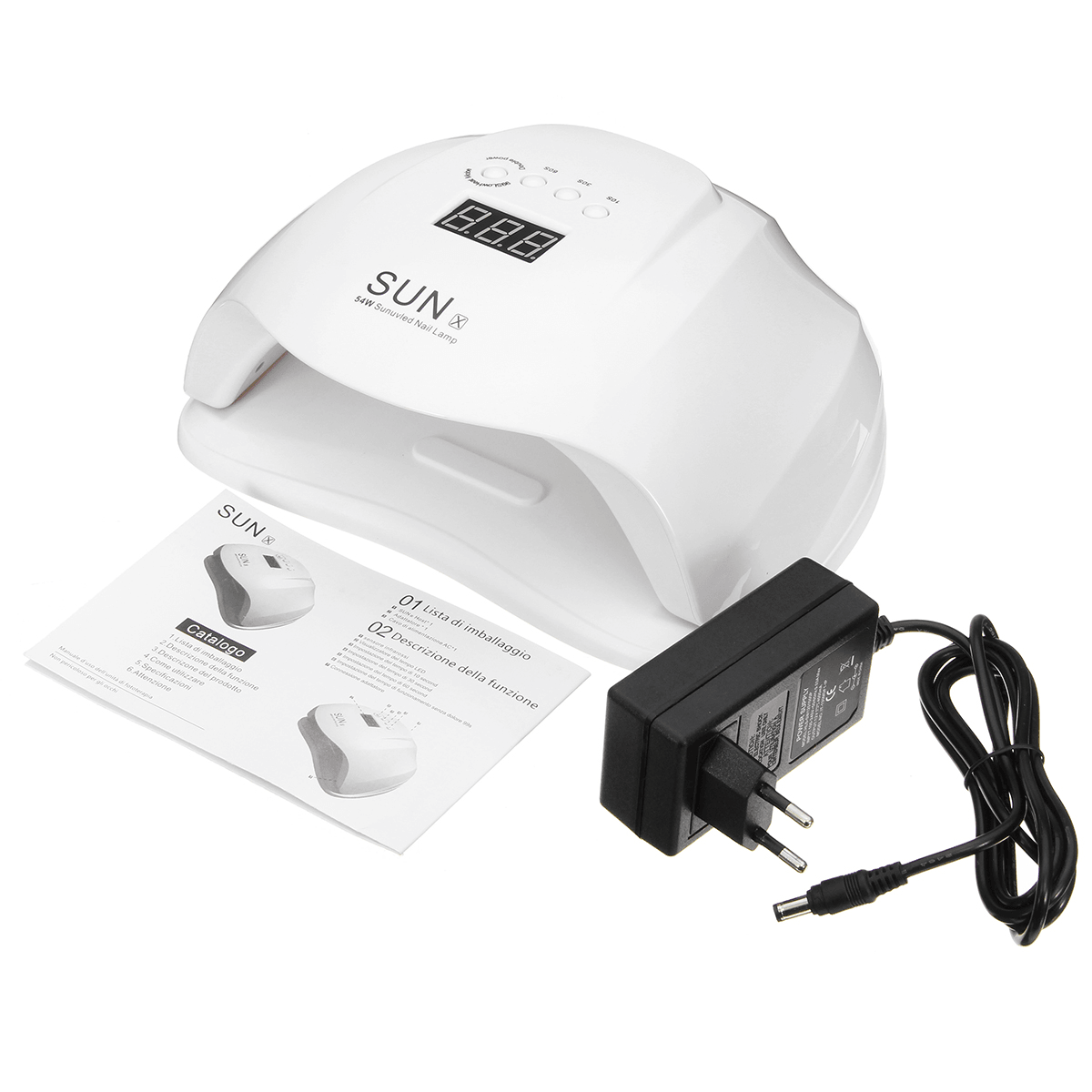 54W White LED UV Lamp Time Setting Nail Art Dryer Curing Gel Manicure Tools Nails Salon Home