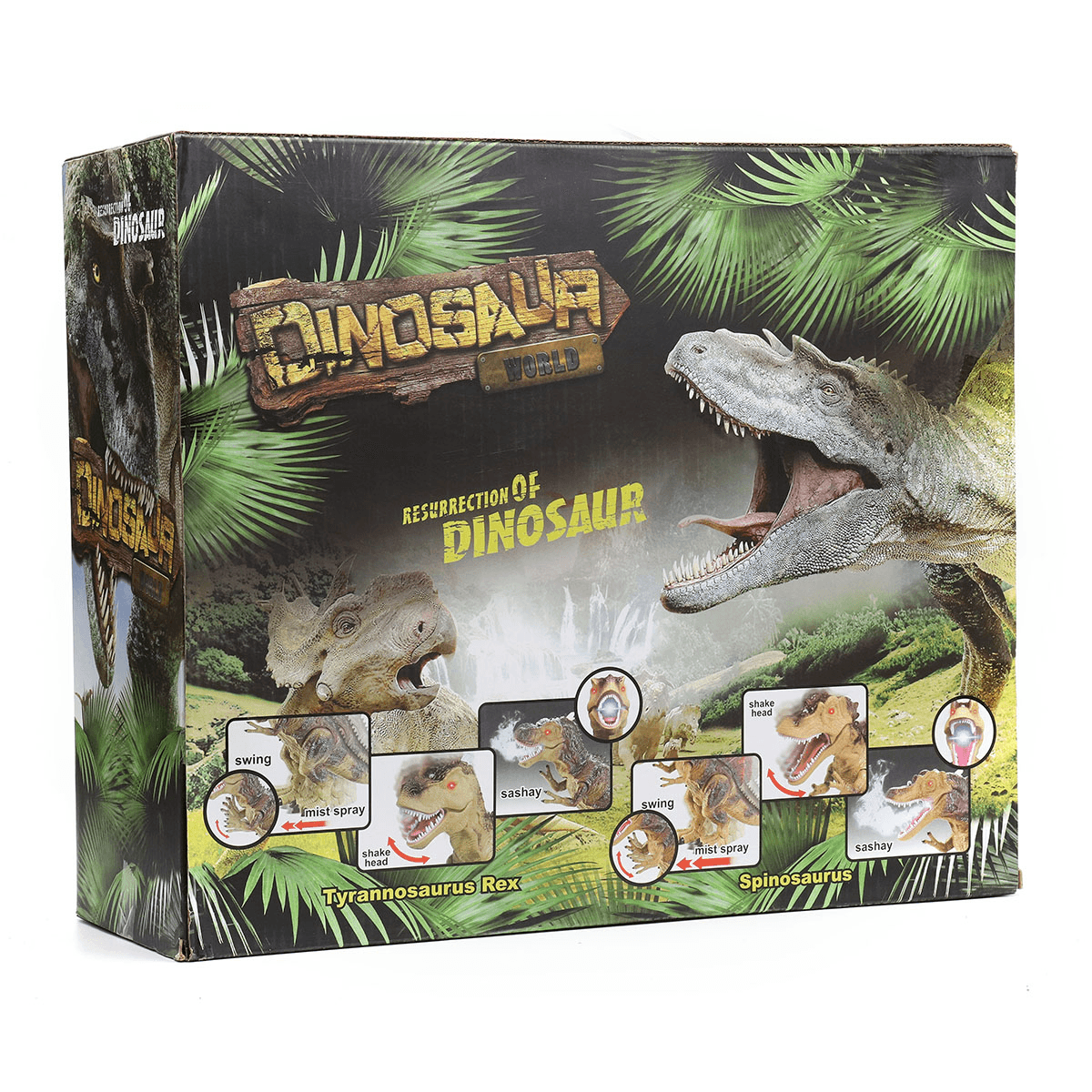 Gehender Dinosaurier Spinosaurus, beleuchtete Kinderspielzeugfigur, Geräusche, echte Bewegung, LED