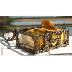 Pirate Transparent Treasure Box Simulation Crystal Jewel Box Plastic Box Pirate Scene Decoration Props Transparent Storage Box