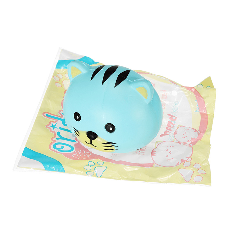 Oriker Squishy Tiger Face Ball Bun 10Cm Soft Sweet Slow Rising Original Packaging Collection Gift