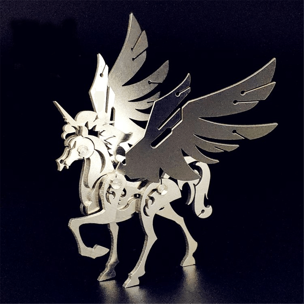 Steel Warcraft 3D Puzzle DIY Assembly Unicorn Toys DIY Stainless Steel Model Building Decor 6*4.4*6.2Cm