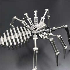 Steel Warcraft 3D Puzzle 64Pcs DIY Assembly Spider Toys DIY Stainless Steel Model Building Decor 12.5*12.5*3.5Cm