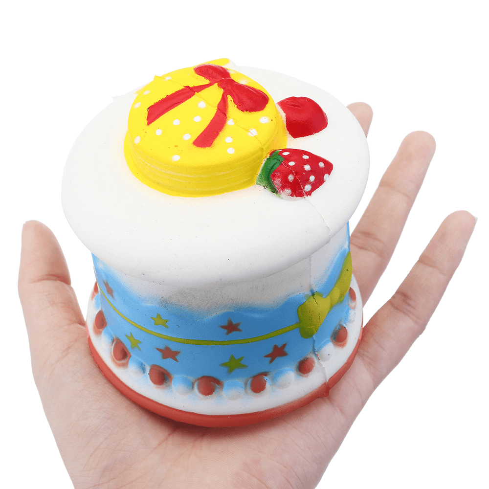 Strawberry Cream Cake Squishy 8*8CM Jumbo Slow Rising Rebound Toys with Packaging Gift Collection