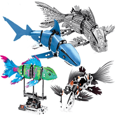 S Innovate 7006A-D Robot Shark Swim Fish Gear Power Toy Blocks Toys 342Pcs Kid Movable Gift