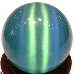 40Mm Blue Cat'S-Eye Opal Natural Quartz Crystal Hand Healing Stone Ball Sphere Decorations