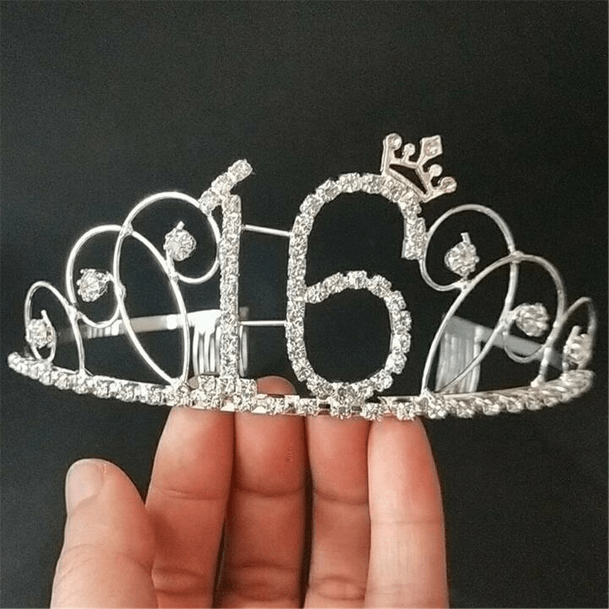 Crystal Birthday Crown Girl Tiara Princess Crown Accesorios para el cabello Happy Birthday Cake Decoraciones