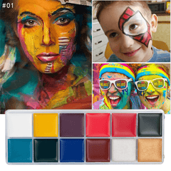 12 Colors Face Body Paint Oil Face Painting Kits Professional Painting Halloween Party Fancy Make up for Adults and Kids