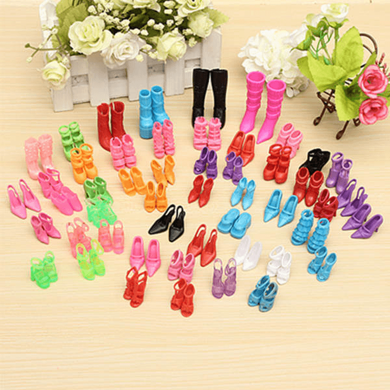 60 Pairs Trendy Multiple Styles Heels Sandals Doll