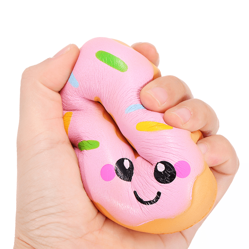 Sanqi Elan 10Cm Squishy Kawaii Smiling Face Donuts Charm Bread Kids Toys with Package