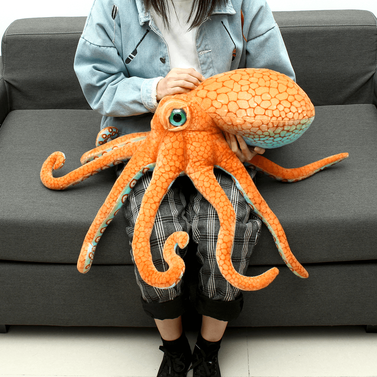 80CM Riesiges lustiges süßes Oktopus-Tintenfisch-Stofftier, weiches Plüschtier, Puppenkissen, Geschenk