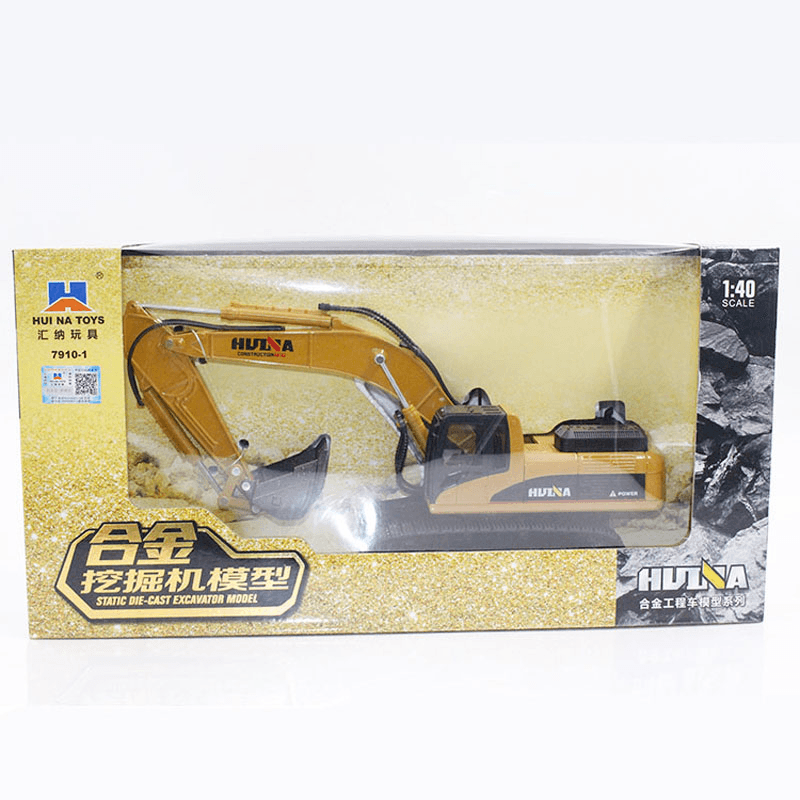 HUINA 1910 1:40 Static Alloy Excavator Model Diecast Model Metal Vehicles