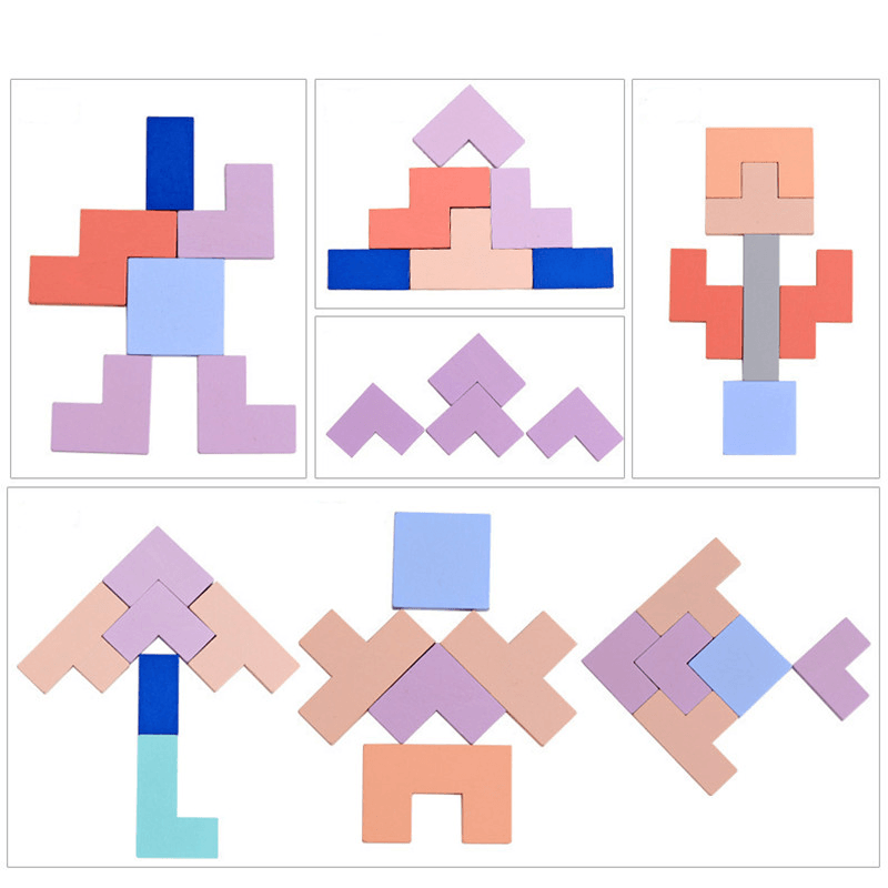 Baby Holz Tetris Puzzles Spielzeug Kinder Kinder Kleinkinder pädagogisches Vorschulspiel Blöcke Spielzeug