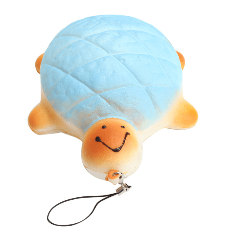 13 cm weiche Kawaii süße kleine Schildkröte Telefon Brot Brötchen Squishy Charms mit Seil zufällige Farbe