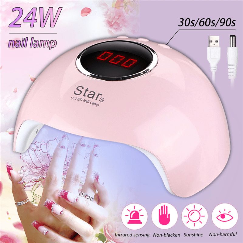 Star6 12Leds USB Lamp for Manicure UV Nail Lamp Nail Dryer for Nail LED UV Lamp 24W LCD Display Drying All Gels Nail Art Tools