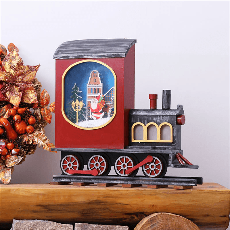 Christmas Party Home Decoration Hanging Snowfall Music Locomotive Toys for Kids Children Gift