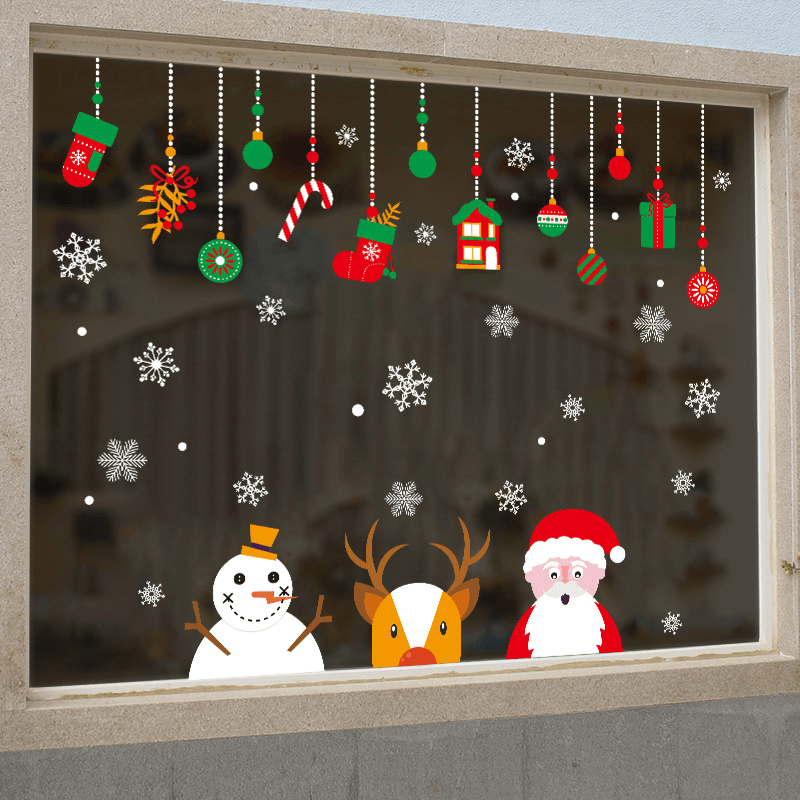 Miico XH9294 Weihnachtsaufkleber, Heimdekoration, Aufkleber, Fenster- und Wandaufkleber, Shop, dekorative Aufkleber