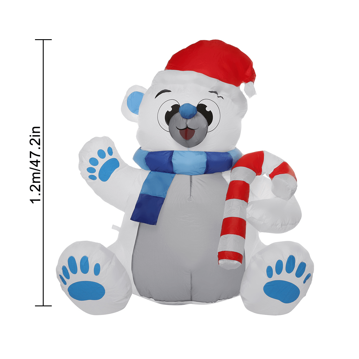 1.2M LED Christmas Waterproof Polyester Built-In Blower Uv-Resistant Inflatable Bear Toy for Christmas Decoration Party Gift