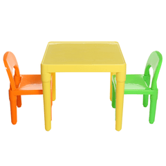 Childrens Plastic Table and Chair Set Square Learning Desk for Home Learning Desk Writing Homework Chair Combination