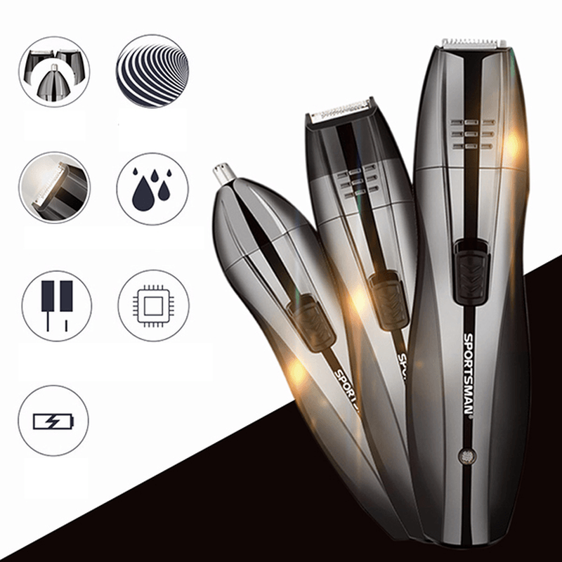 3In1 Rechargeable Cordless Electric Hair Clipper Shaver Razor Beard Hair Nose Trimmer Wet/Dry