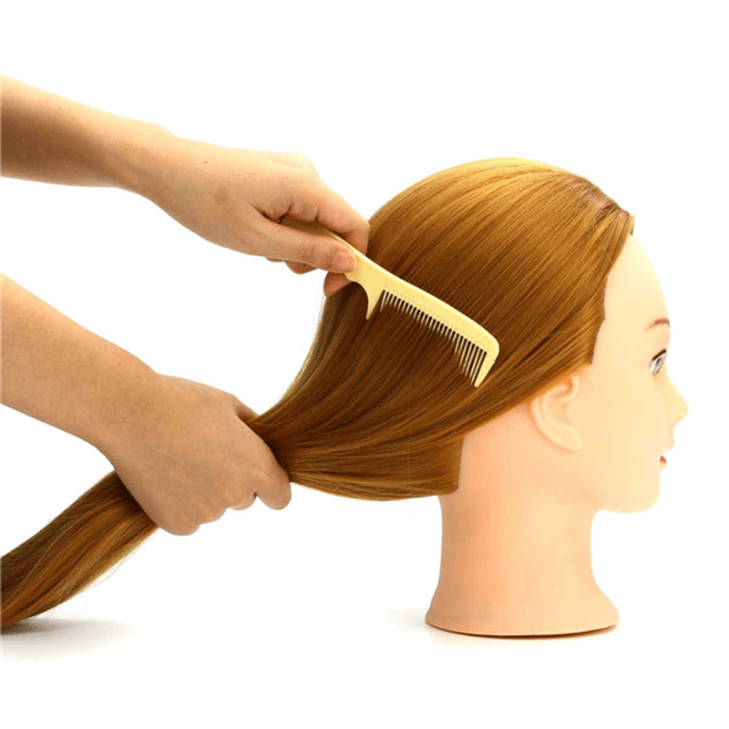 30% Golden Real Hair Hair Salon Mannequin Training Head Models Haircut Hairdressing