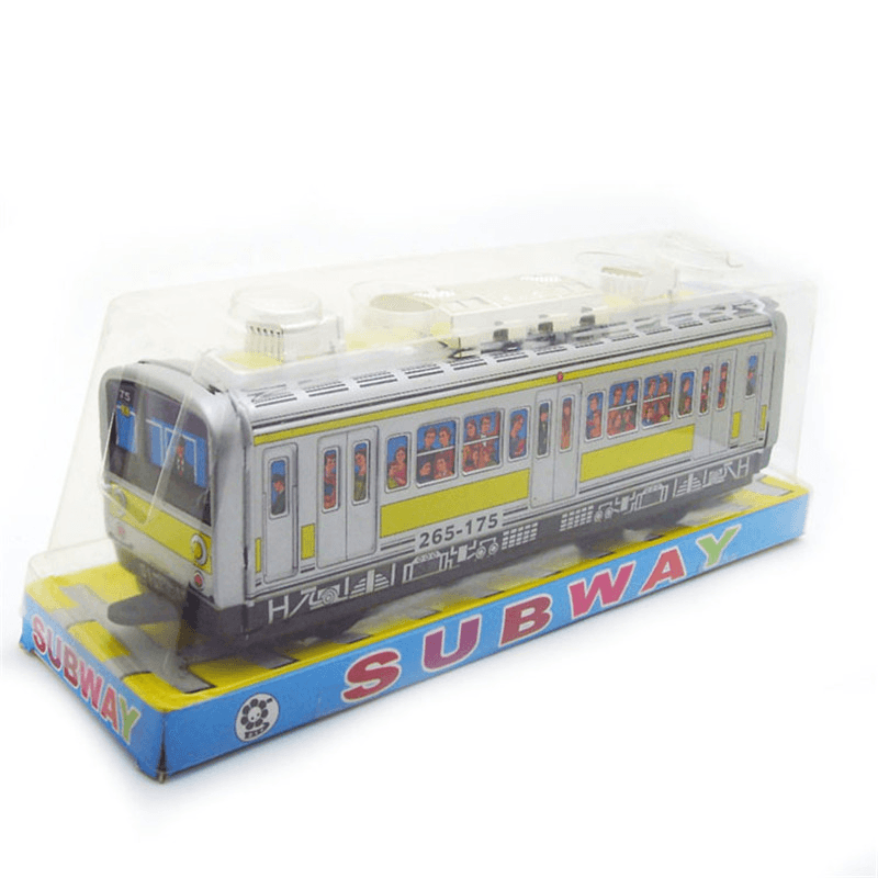 Classic Vintage Clockwork Subway Train Wind up Reminiscence Children Kids Tin Toys with Key