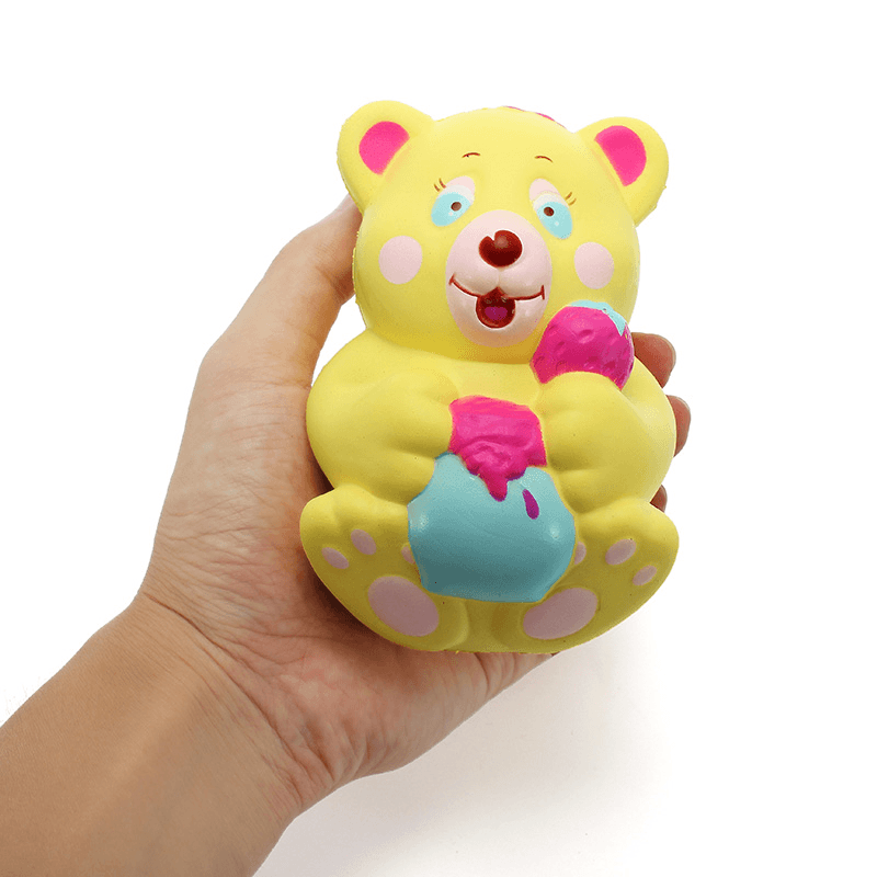 Xinda Squishy Strawberry Bear Holding Honey Pot 12Cm Slow Rising with Packaging Collection Gift Toy