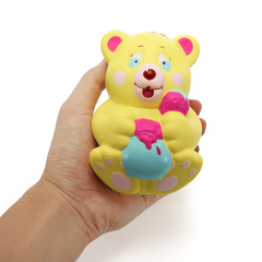 Xinda Squishy Strawberry Bear Holding Honey Pot 12Cm Slow Rising with Packaging Collection Gift Toy