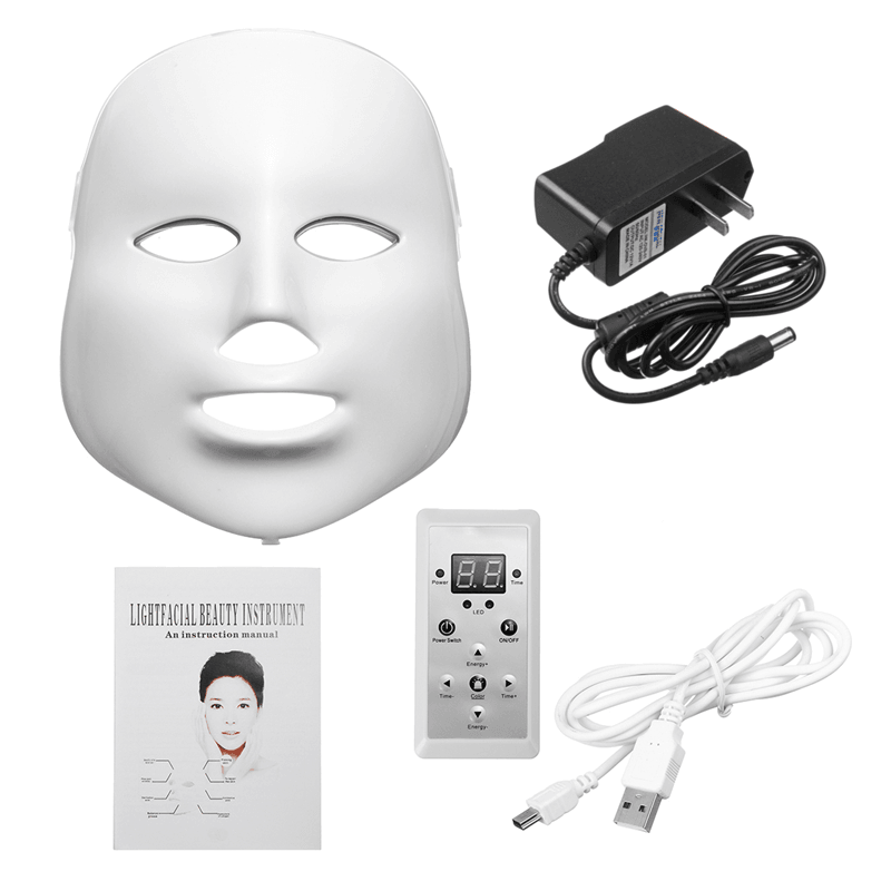 7 Color Lights LED Photon Therapy Mask Facial Mask for Anti-Aging Acne Treatment