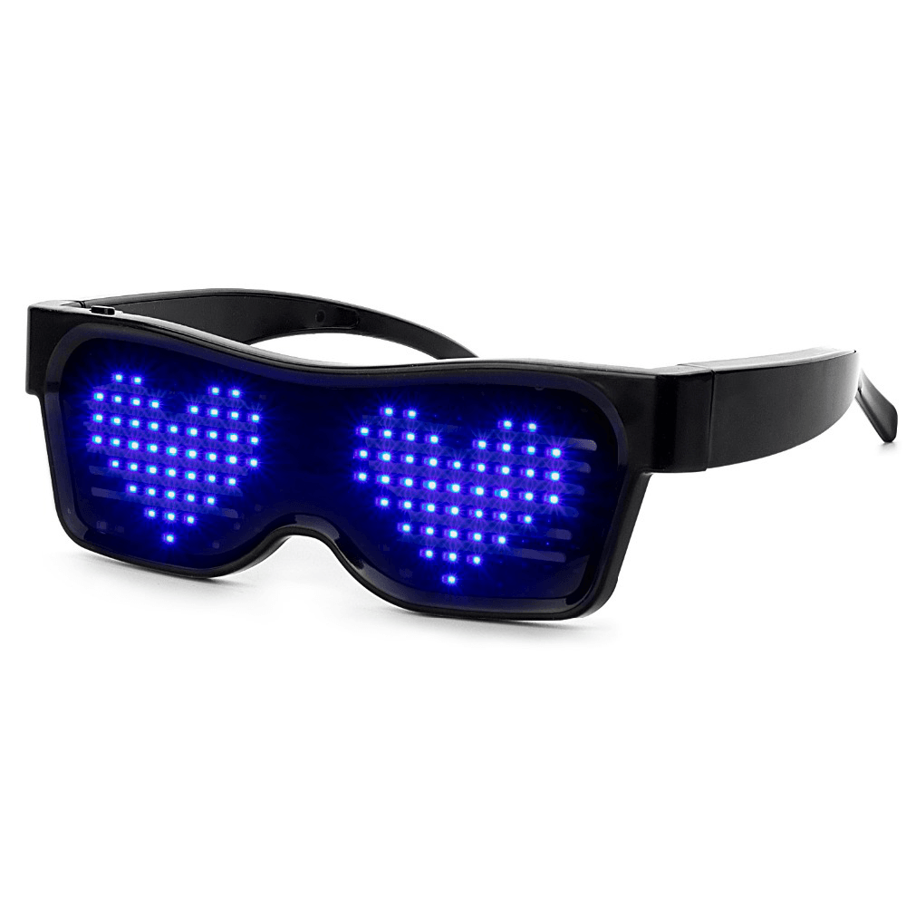 Bluetooth Programmable Text USB Charging LED Display Glasses Dedicated Nightclub DJ Holiday Party Birthday Children'S Toy Gift